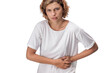 © Buyanskyy Production - Woman Clutching Side In Pain Showing Possible Kidney, Liver Or Appendix Issue