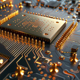 Nowoczesny procesor CPU na płycie głównej – technologia komputerowa w detalu