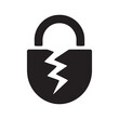 © Vector IMG - Broken padlock icon symbolizing security breach vulnerability and unauthorized access representing a critical failure in data protection