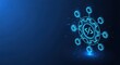 © Moon Guy - Glowing blue technology icon with a central coding symbol