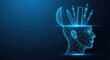 © Eman Suardi - Glowing blue wireframe head full of creative and educational tools
