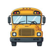© Alamin - Front View Yellow School Bus Clip Art, Isolated on Transparent Background