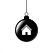 © Sergei - Christmas ornament with house icon, minimalist black white, representing home and holidays