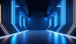 © Jeffrey - background neon 3d room light dark empty abstract stage floor neon wall 3d background space interior modern showroom blue warehouse future technology studio garage render hall tunnel concrete car led