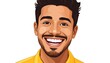 © rey - Digital cartoon portrait of a smiling young man with dark hair