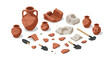 © Silent Vector - Ancient pottery and archaeology tools collection in isometric style
