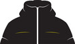 © Natural vibes - Black puffer jacket with yellow accents and white trim graphic illustration winter coat outerwear