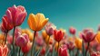 © Johannes - bright colorful spring tulip flower easter card landscape no logos no brands ar 169