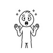 © marshall - Vector of stickman character expressing awe and curiosity, suitable for presentation, creativity, or learning concepts.