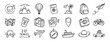 © Yanka - travel doodle hand drawn icon set. Outline drawing travel tourism line clipart symbols
