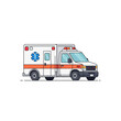 © abuizzati - Vector illustration of an emergency medical service vehicle, an ambulance, isolated on a white background.