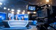 © Shah Zain - Professional video camera recording a live television broadcast in a studio capturing presenters and set design for news or entertainment pr