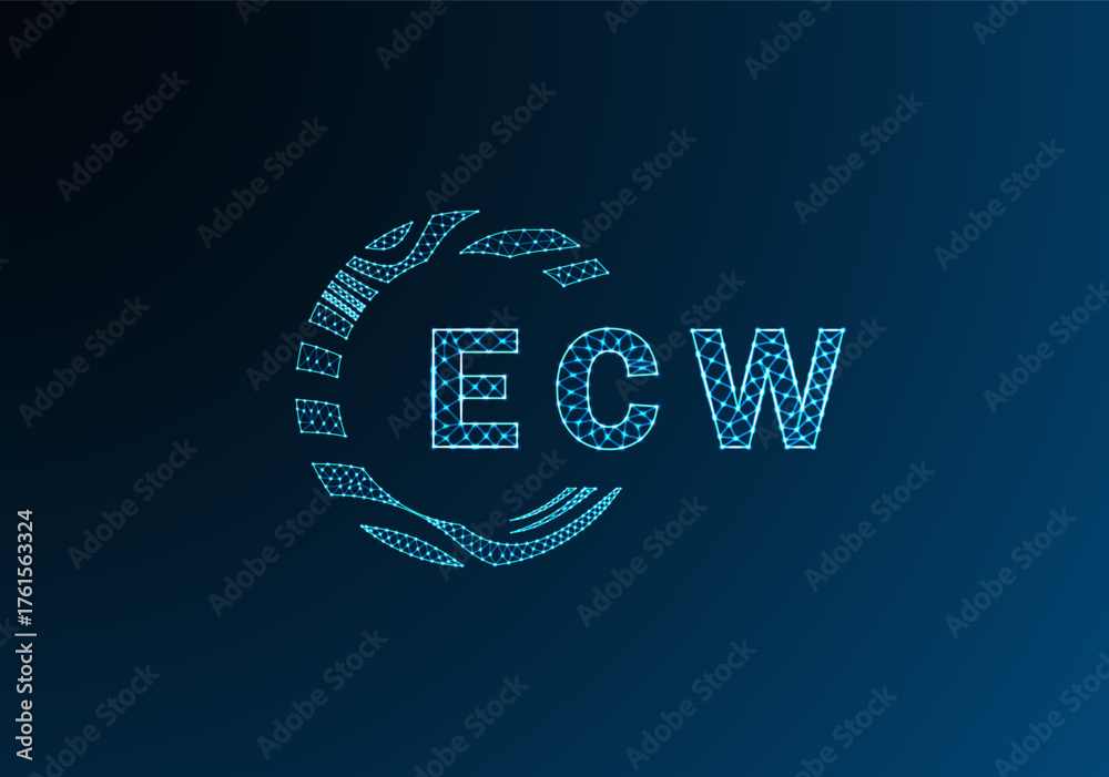 ECW Low Poly Letter Logo Vector Design ECW Lower Poly Logo Design ECW ECW Low Poly Letter Logo Vector Design ECW Lower Poly Logo Design ECW