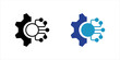 © Muhammad - Digital transformation icon set represented by gear to circuit Line style. icon . vector illustration, pictogram isolated on white background. color editable