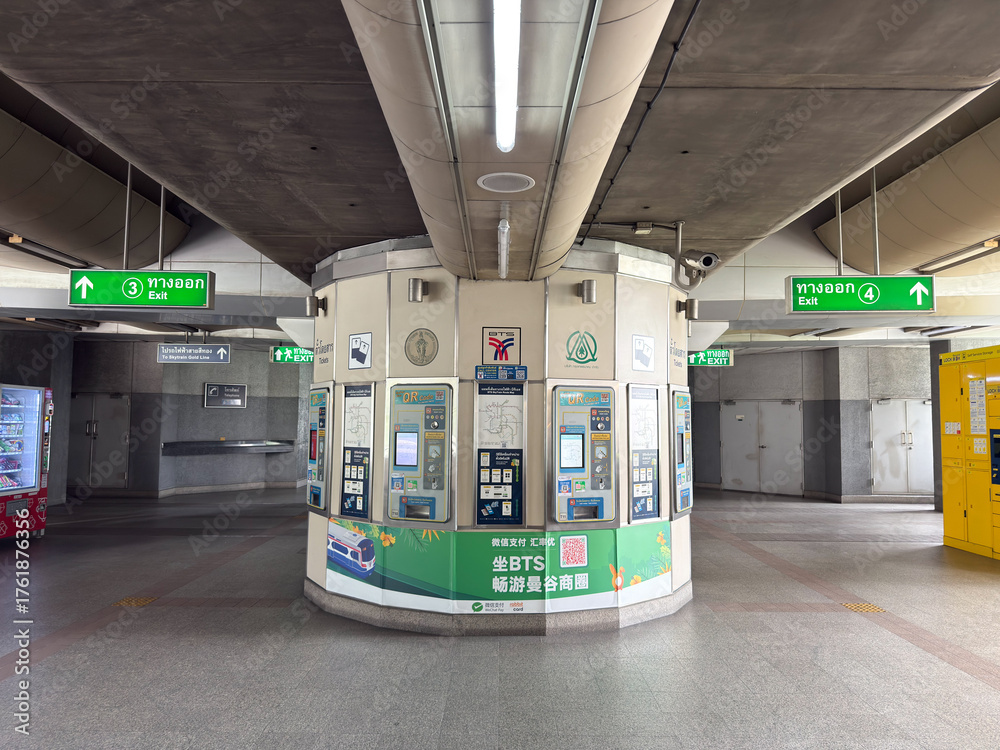 Bangkok, Thailand - July 26, 2025: BTS Skytrain ticket machines and ...