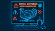 © AiDesign - happy thanksgiving technology  concept with System shutdown message