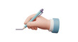 © Ilma - Cartoon Hand Holding a Pen and Writing on a Surface.