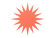 © Jonathan - Coral starburst PNG isolated on transparent background, burst shape graphic element for design and decoration use, abstract sun shape