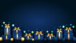 © magicmary - Christmas background with gifts. Festive banner