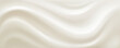 © klyaksun - Creamy silk fabric with milk white surface and soft folds for luxury textile background. Smooth satin material with gentle waves or elegant drapery. Pure bridal cloth design. Milky food or yogurt bg.