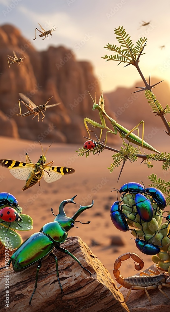 Prehistoric Insect World - A Glimpse into the Past. Stock Photo | Adobe ...