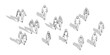 © MkJutt - CAD Drawings. Set of people walking , couple walking isolated on white background. standing. Top view. Vector illustration.