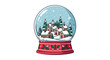 © Frodo - Charming snow globe scene with winter village and falling snowflakes