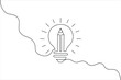 © Neelufar - One line drawing of a light bulb with a pencil inside and rays Web
