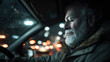 © spyrakot - Elderly Man Dozing Off While Driving at Night in Cinematic Scene
