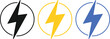 © creativeKawsar - Flash power icon set. Lighting icons collection. Electricity or Thunderbolt  symbol. Bolt, Flash, power, energy, voltage sign