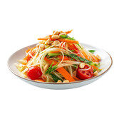 Vibrant thai green papaya salad som tum fresh ingredients delicious authentic cuisine