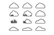 © PAPA STOCK - Stylized cloud and grass illustrations for design projects and creative uses