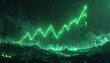 © Nashihal - futuristic stock market graph raising up, crypto up, bullish market, neon green chart going up in a dark background