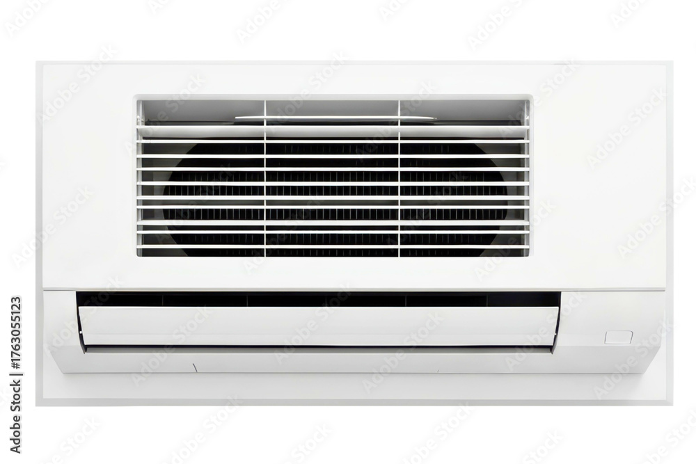 White wall mounted ductless mini split air conditioner unit on a ...