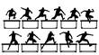 © MDMAHAMUDUL HASAN - Dynamic silhouettes of athletes hurdling over obstacles in a sequence of athletic movements and sports action