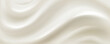 © klyaksun - White cream texture with smooth waves. Vector realistic illustration of whipped milky yoghurt or liquid silk surface with soft folds and ripples, dairy product background, organic cosmetics texture