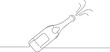 © MDMIJANUR - Champagne bottle opening one continuous line art, Vector illustration, One line art, Line art graphic style