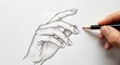 © Admint - Minimalist Nail Sketch on White Paper with Side Lighting