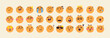 © Paper Trident - Set of doodle emojis. Funny, happy, sad, angry, crying and scared emoticons. Cute faces with different emotions and expressions. Flat isolated hand drawn vector illustrations on white background