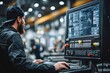 © Lubos Chlubny - Factory worker operating cnc machine control panel