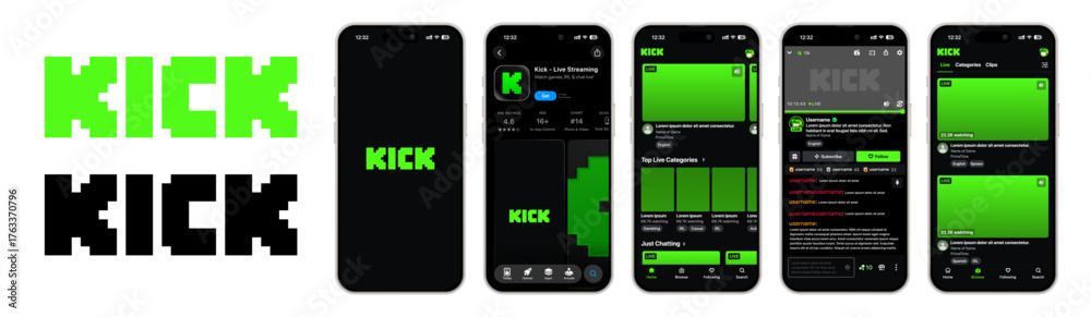 Kick Live Streaming Template UI App 2025 update with iOS 26 liquid ...