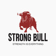 © Glowin_studio - A powerful strong bull logo emblem showcasing strength and determination in business context