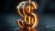 © THIBNH - dollar neon and orange with 1 on glowing dark bokeh light sign abstract background. 3d rendering 41135992 effect 18427635 1