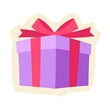 © incomible - Illustration of gift box. Craft present for celebration, discount or promotion.