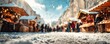 © krissikunterbunt - blurred background christmas market on sunny winter day