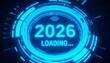 © Юлия Жигирь - blue neon dial with 2026 loading
