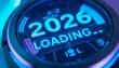 © Юлия Жигирь - blue neon dial with 2026 loading