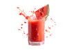 © MdAriful - Watermelon juice splashing from a glass with a slice of watermelon isolated on transparent background