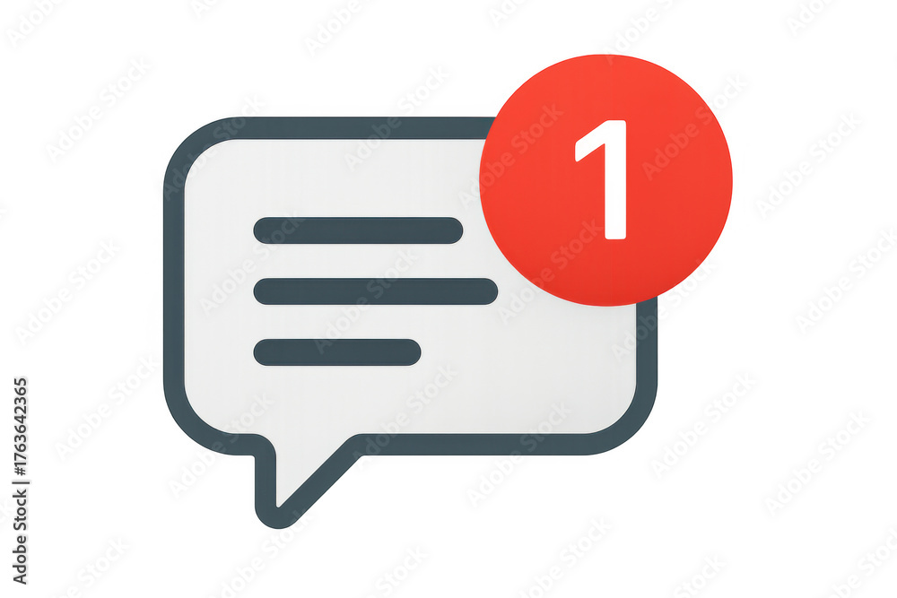 Chat notification bubble with new message counter showing missed ...