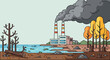 © Muhammad - Climate change pollution factory emissions global warming trees editable